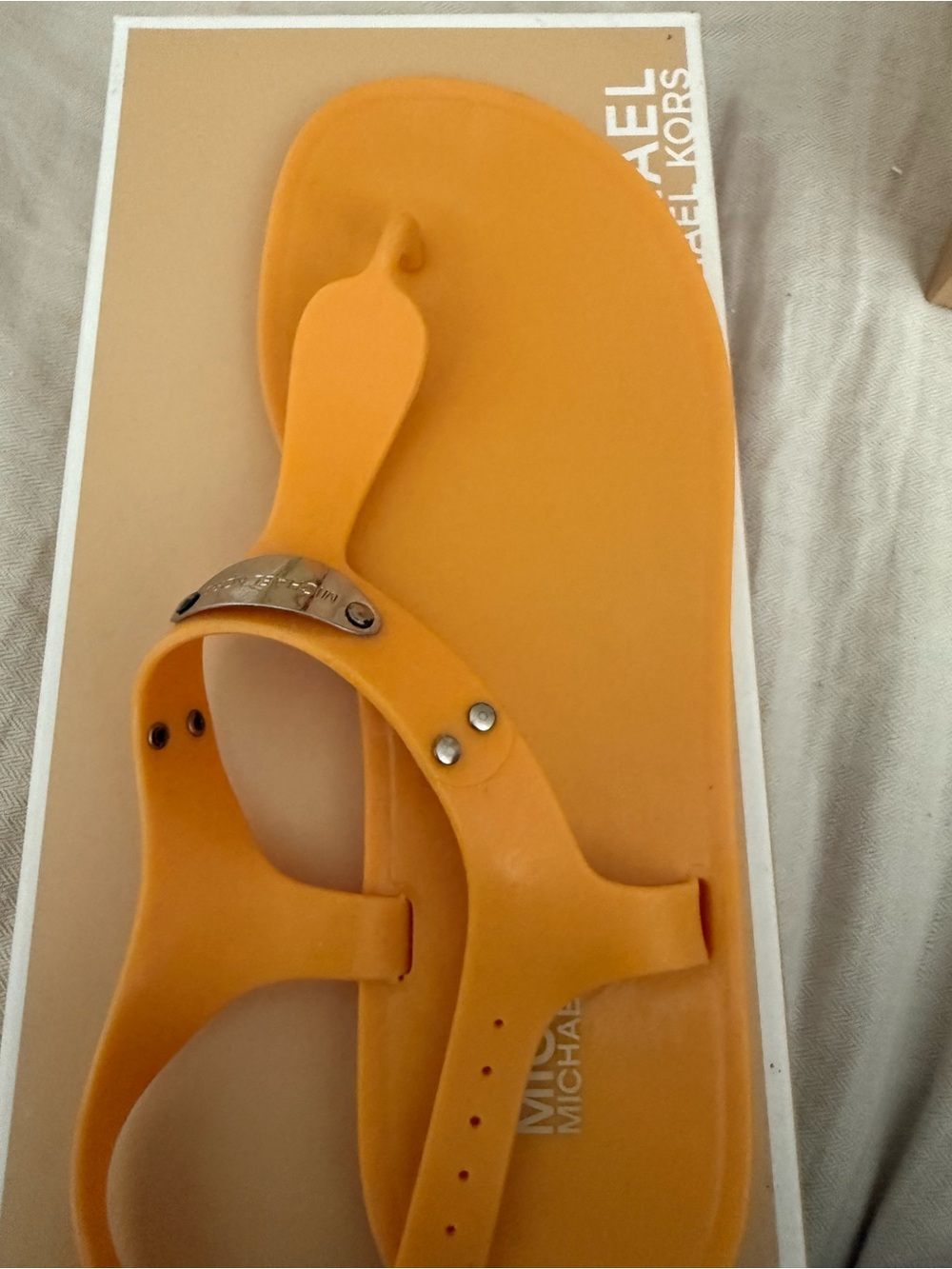 Michael Kors Orange Jelly Thong Sandals